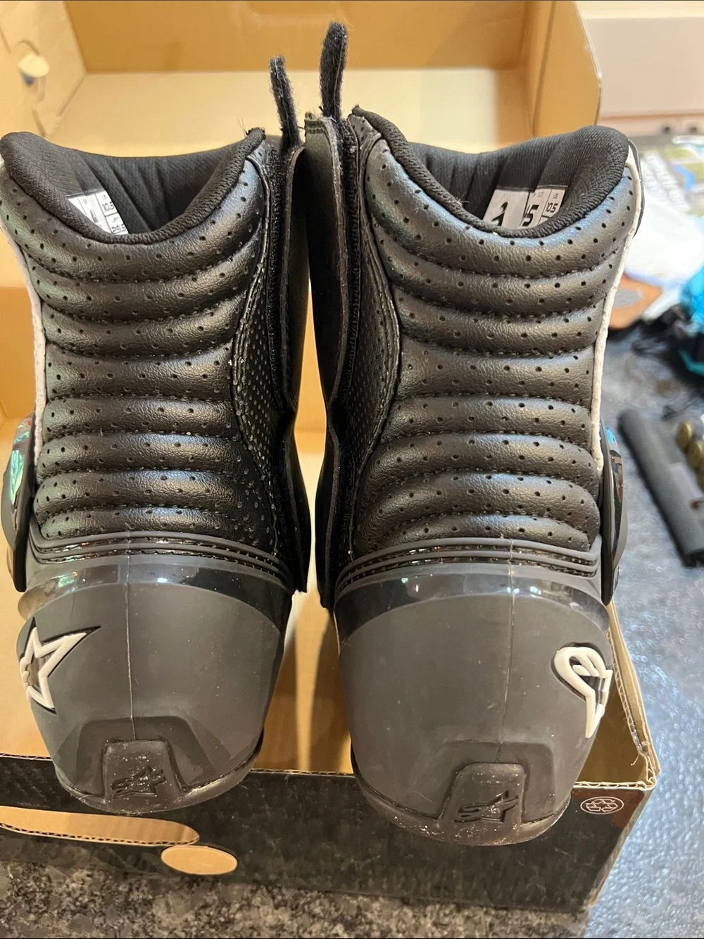 Alpinestars SMX-3 Racing Motorcycle Boots in White and Black